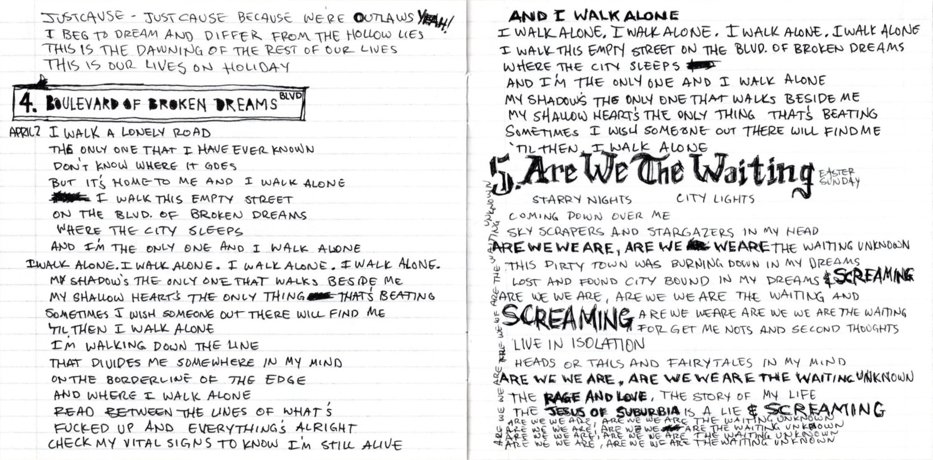 american idiot by green day booklet pages 7 and 8